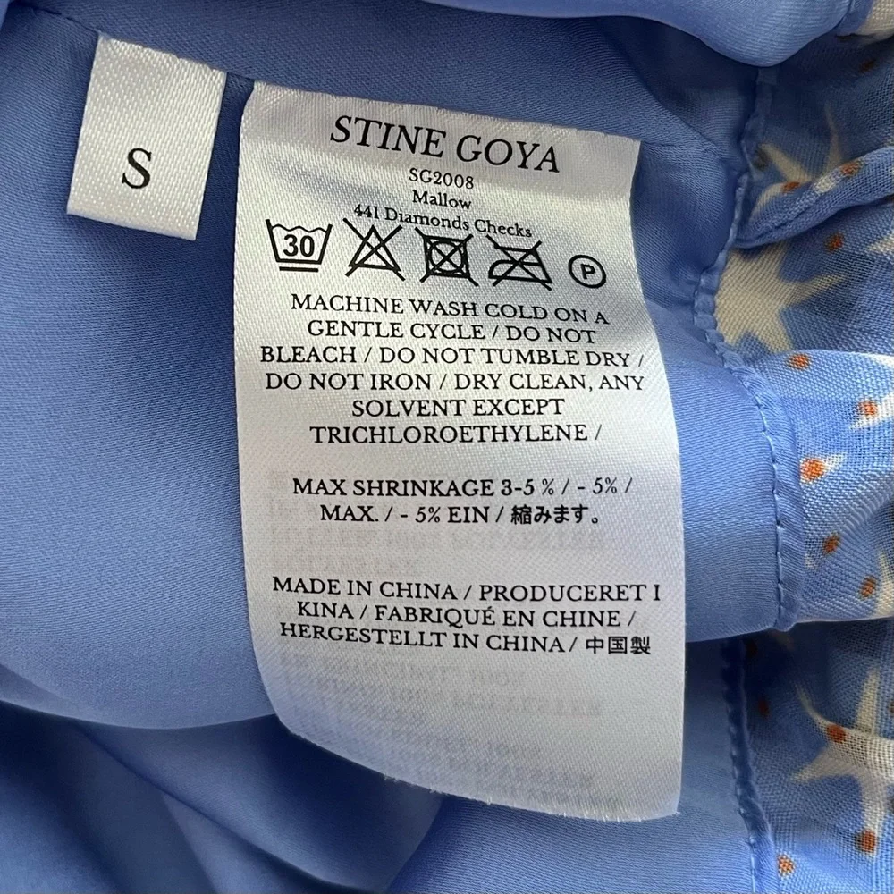 STINE GOYA MALLOW STARS TOP BLUE SIZE SMALL TRENDY CHIC CONTEMPORARY ARTSY - Picture 7 of 11